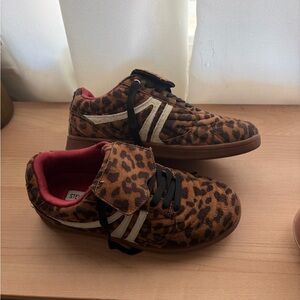 Steve Madden Leopard Print Sneakers with Black Accents